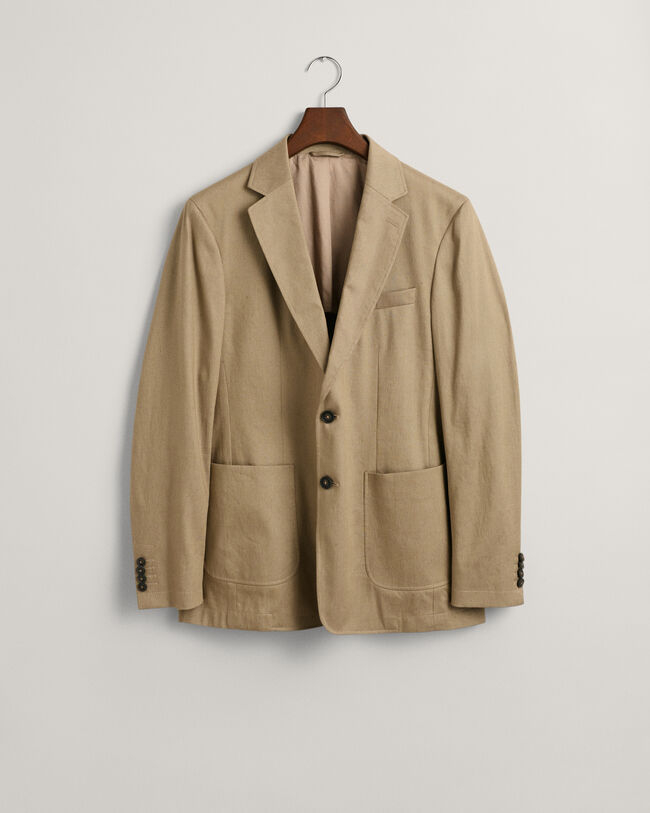 Veste blazer de costume en coton et lin