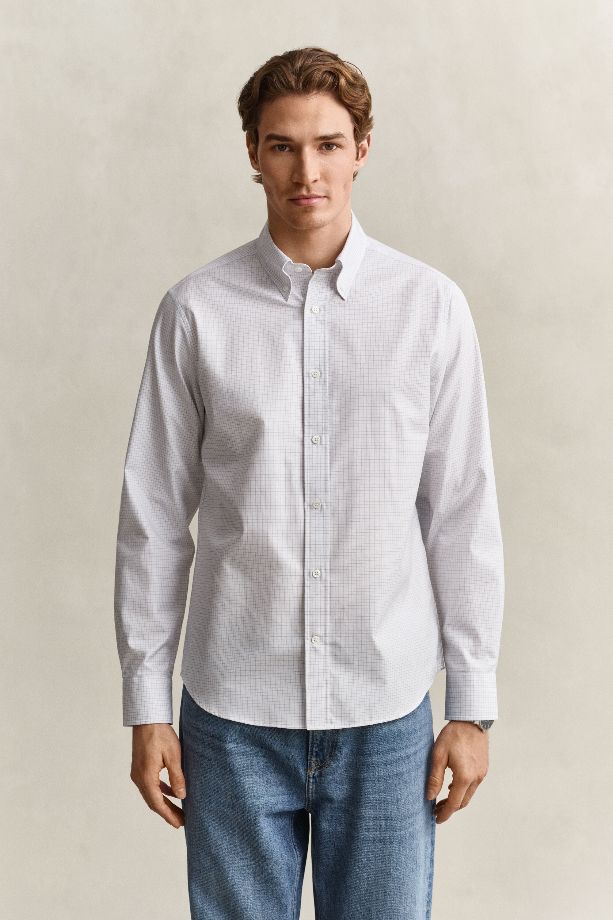 Chemise habillée en sergé à carreaux