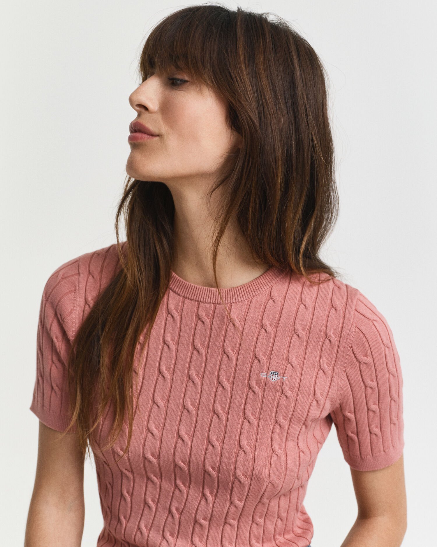 Pull à manches courtes en maille torsadée