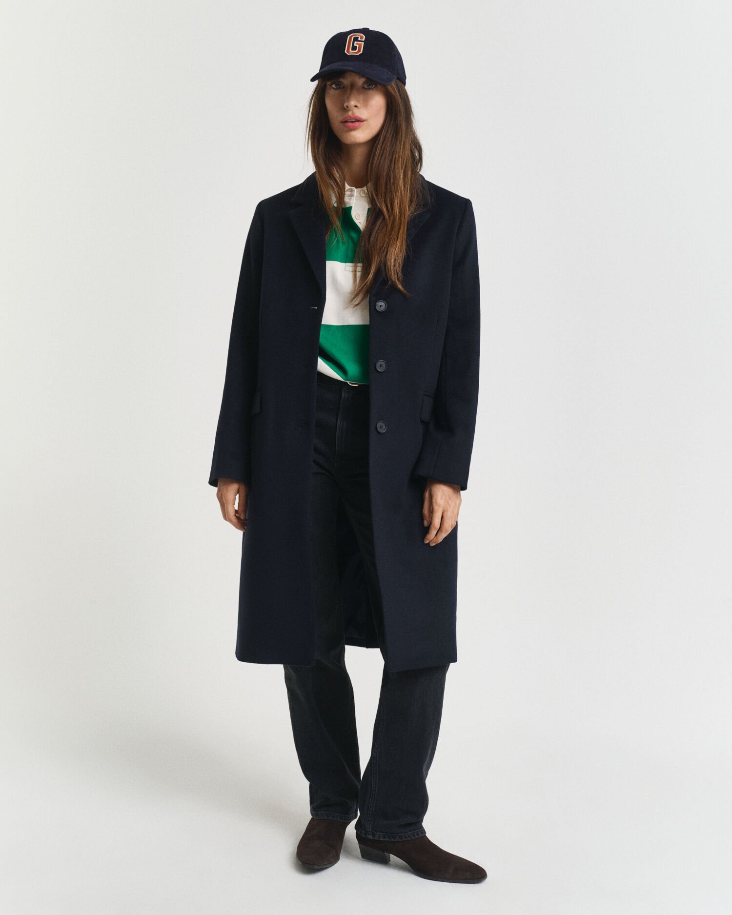 Manteau ajusté classique en laine mélangée