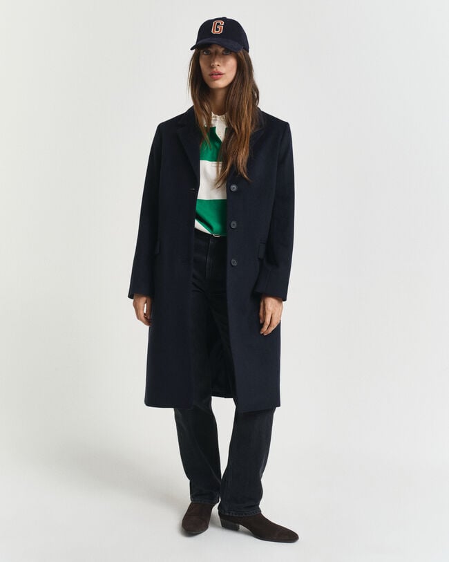 Manteau ajusté classique en laine mélangée