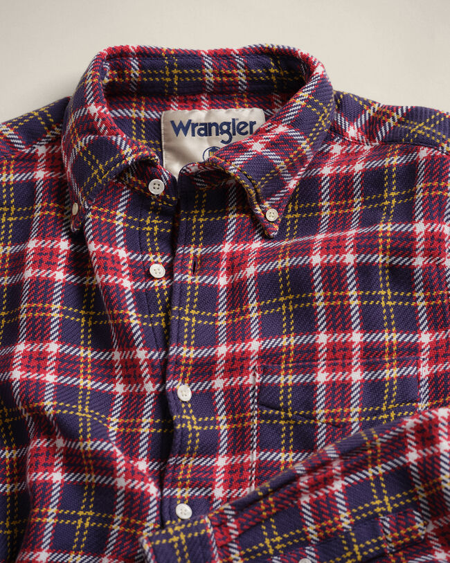 Chemise regular fit en serg&eacute; &agrave; motif &eacute;cossais Wrangler x GANT