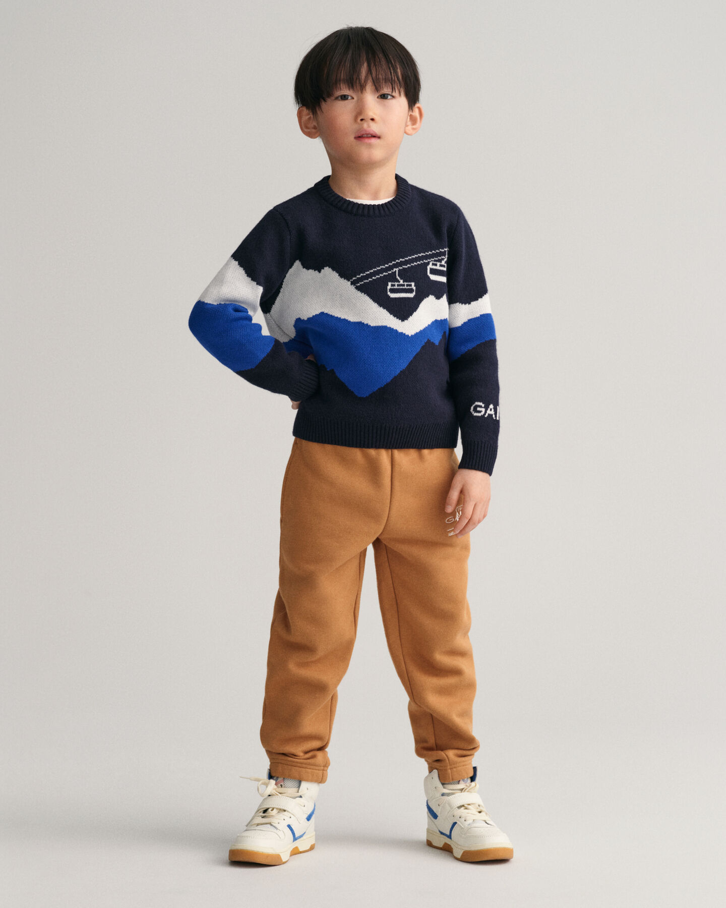 Pull ras du cou en jacquard Alpine Kids