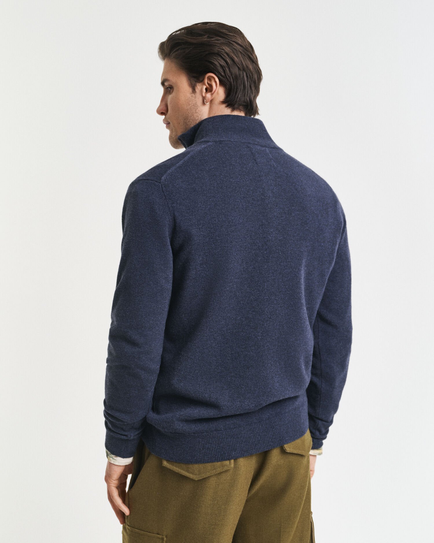 Pull à demi-zip en laine d'agneau ultra-fine