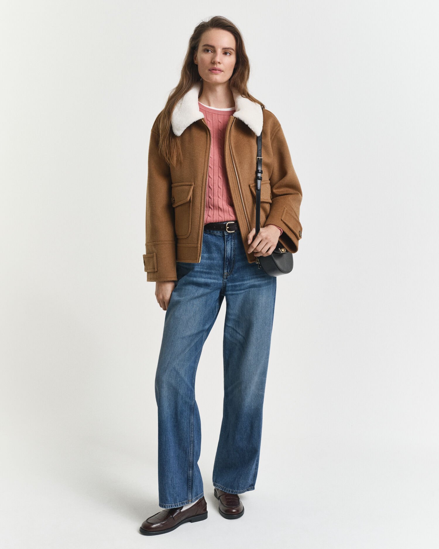 Pull col rond en maille torsadée