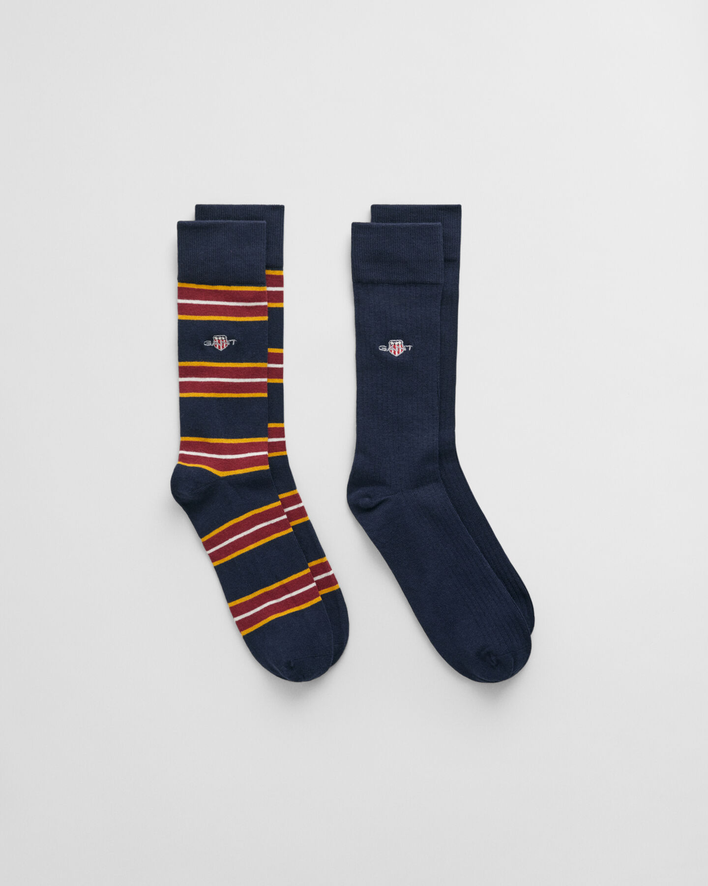 Lot de 2 paires de chaussettes rayées et côtelées Shield