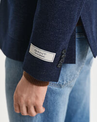 Veste blazer en jersey de laine et coton bicolore