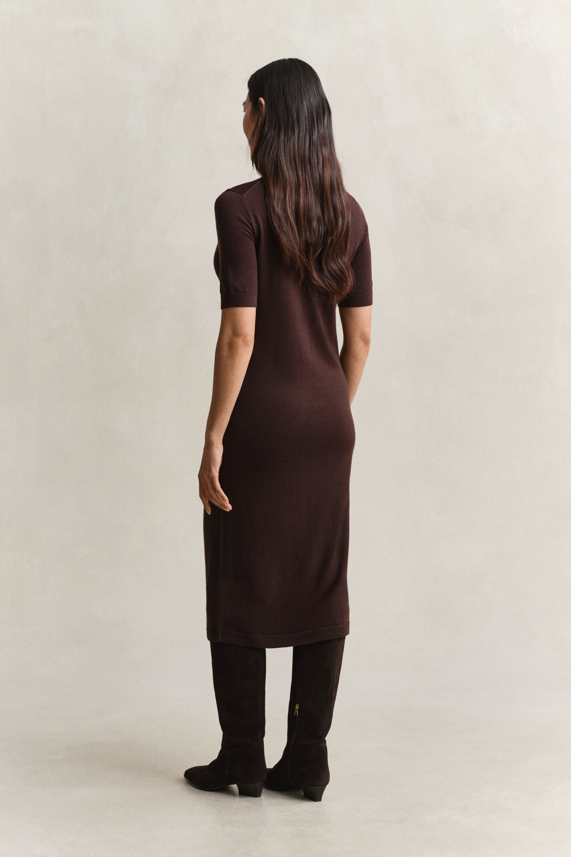 Robe en laine mérinos à col roulé