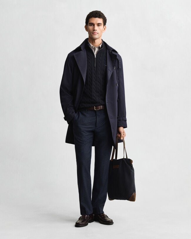 Pull à demi-zip en maille de coton torsadée