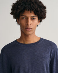 Pull ras du cou en coton et lin