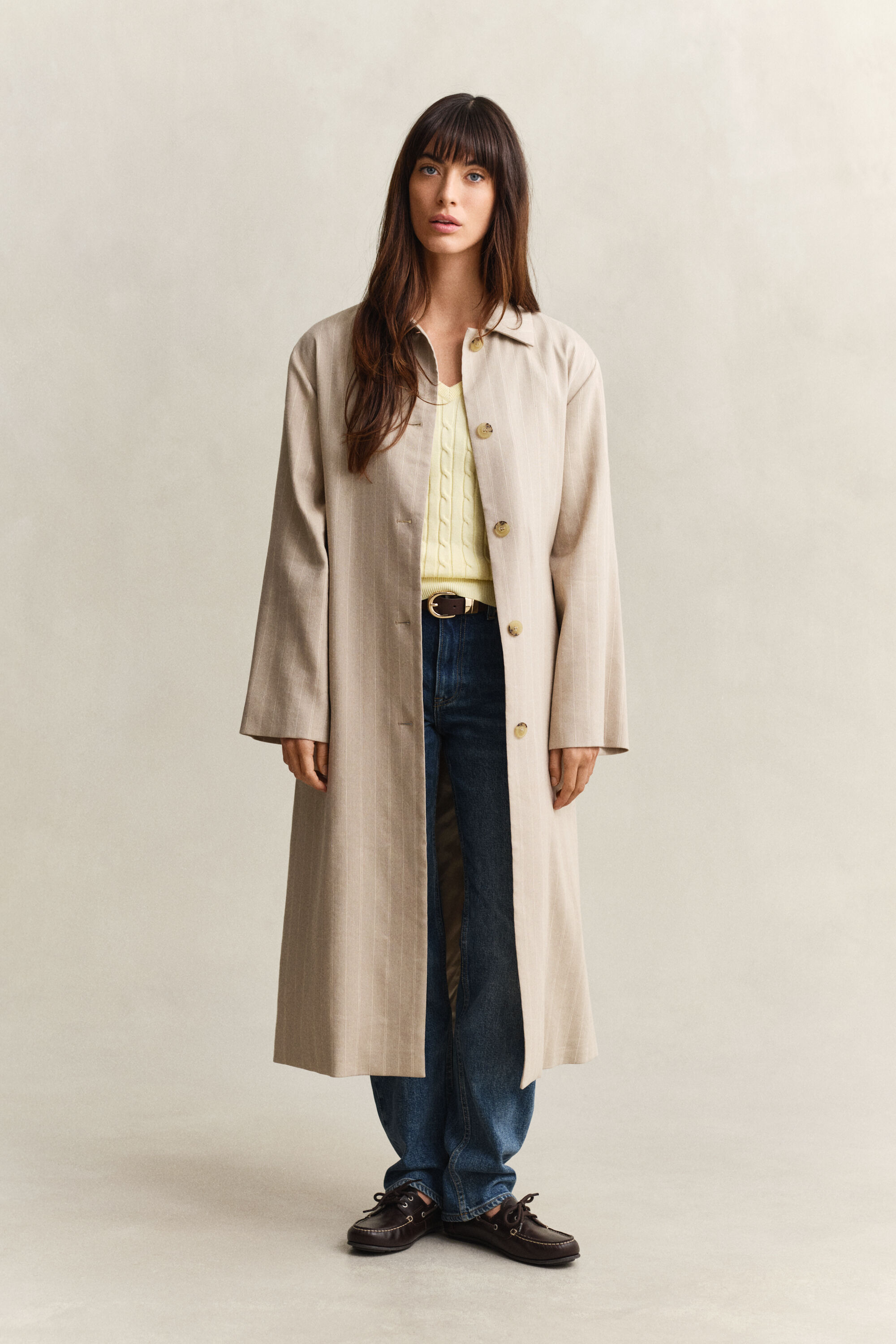 Pull col V en maille torsadée