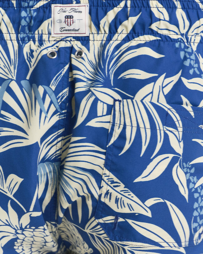 Short de bain à imprimé tropical