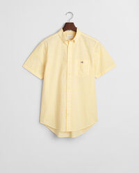 Chemise coupe regular &agrave; manches courtes en popeline vichy Classic