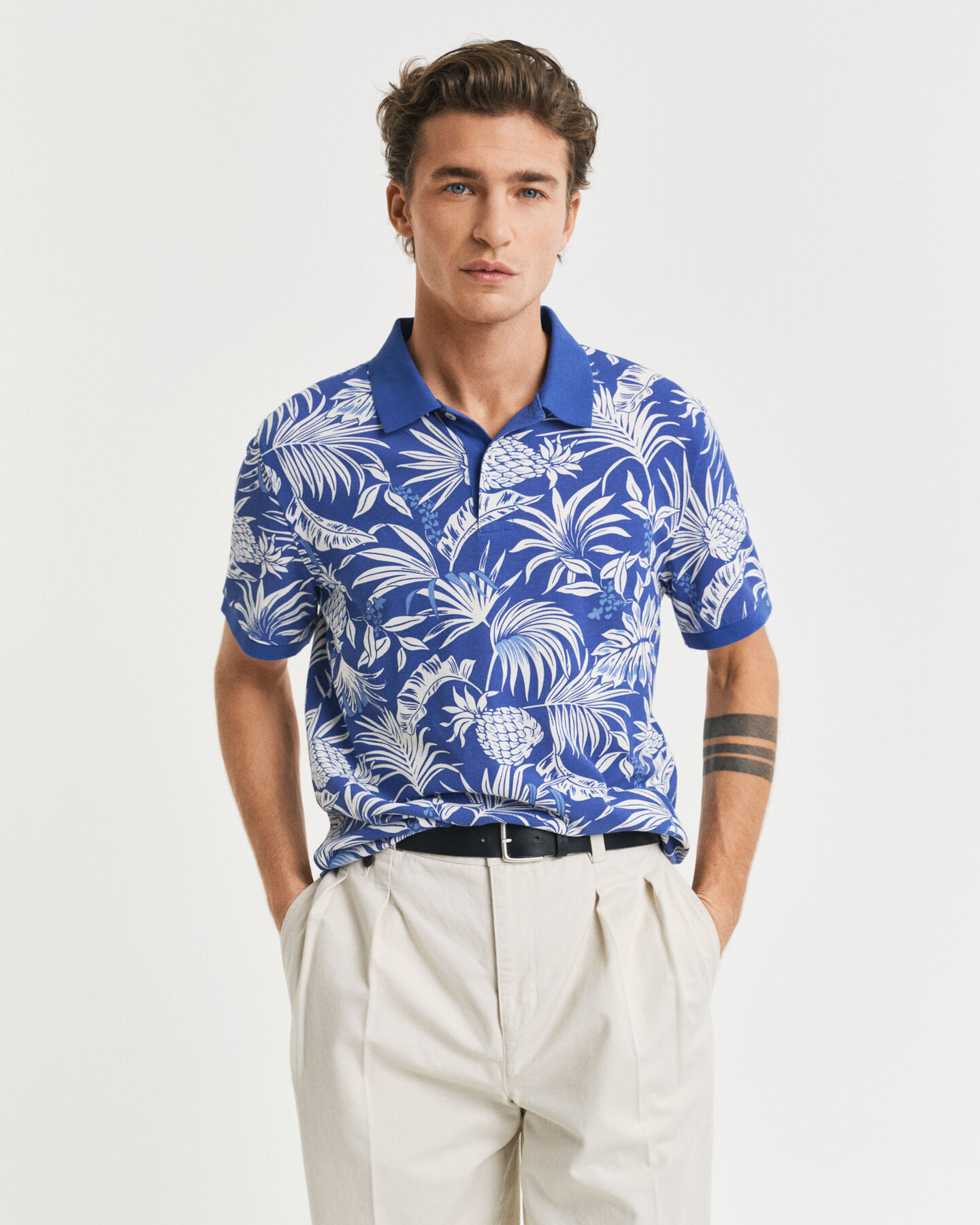 Polo à imprimé tropical