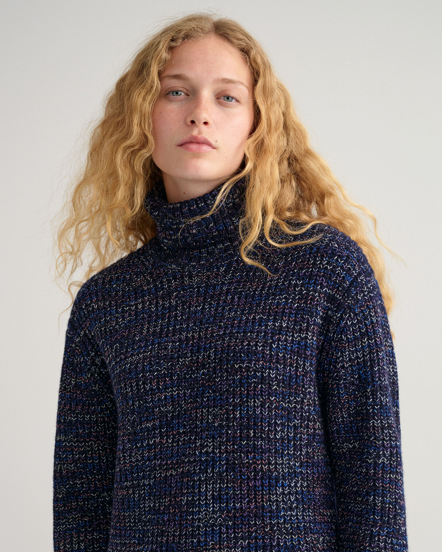 Robe col roul&eacute; multicolore