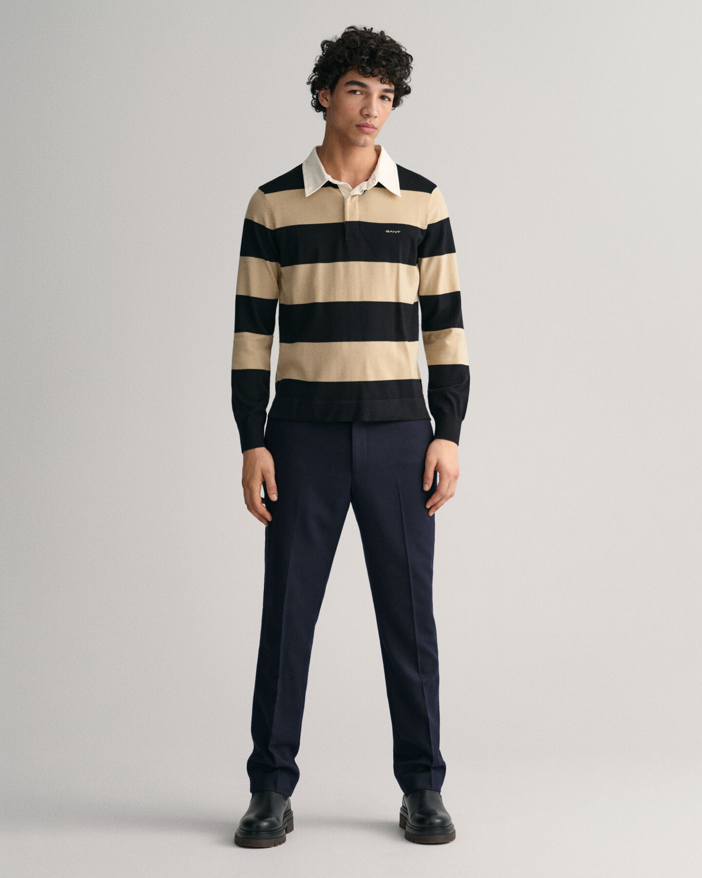 Rugger en laine m&eacute;rinos &agrave; larges rayures