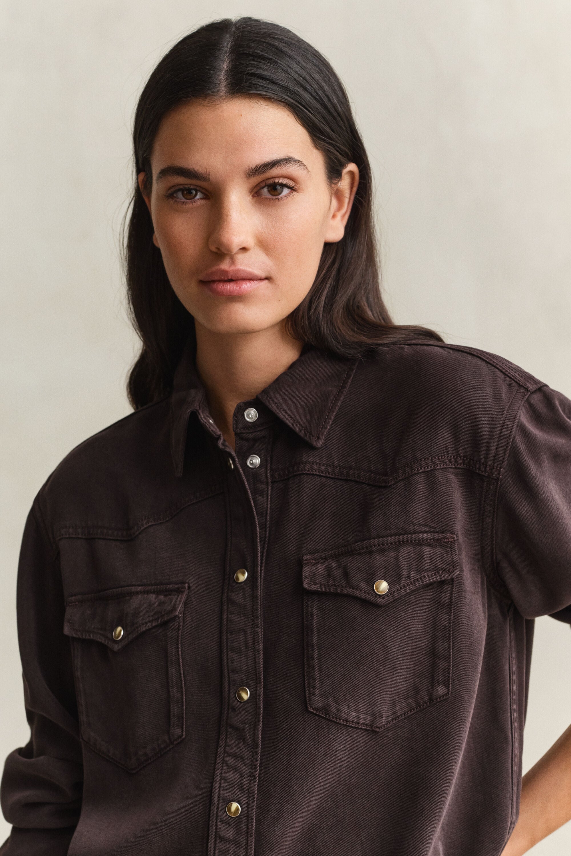 Chemise style ranger en sergé de denim