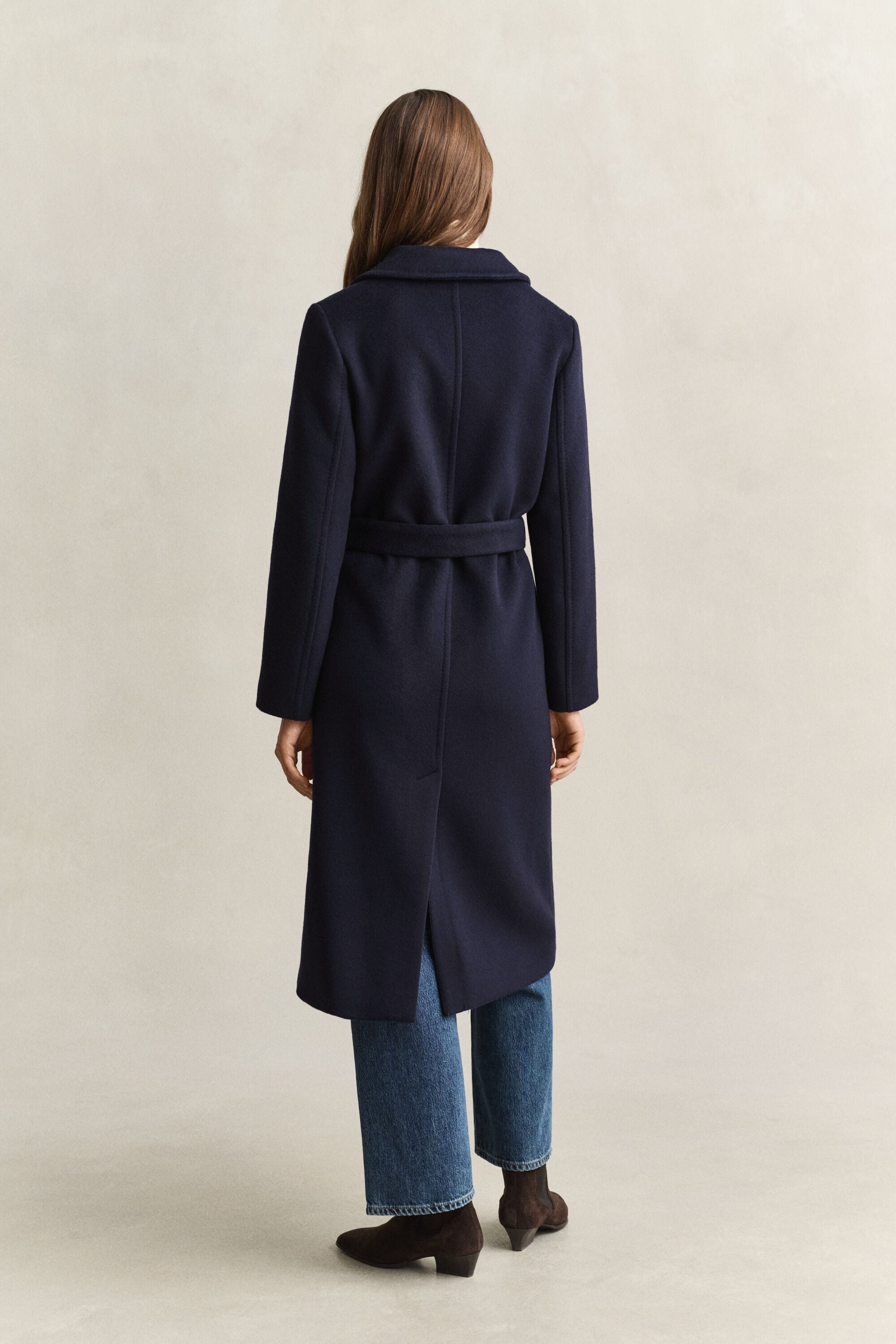 Manteau en laine mélangée avec ceinture