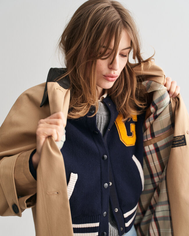 Caban avec col en cuir