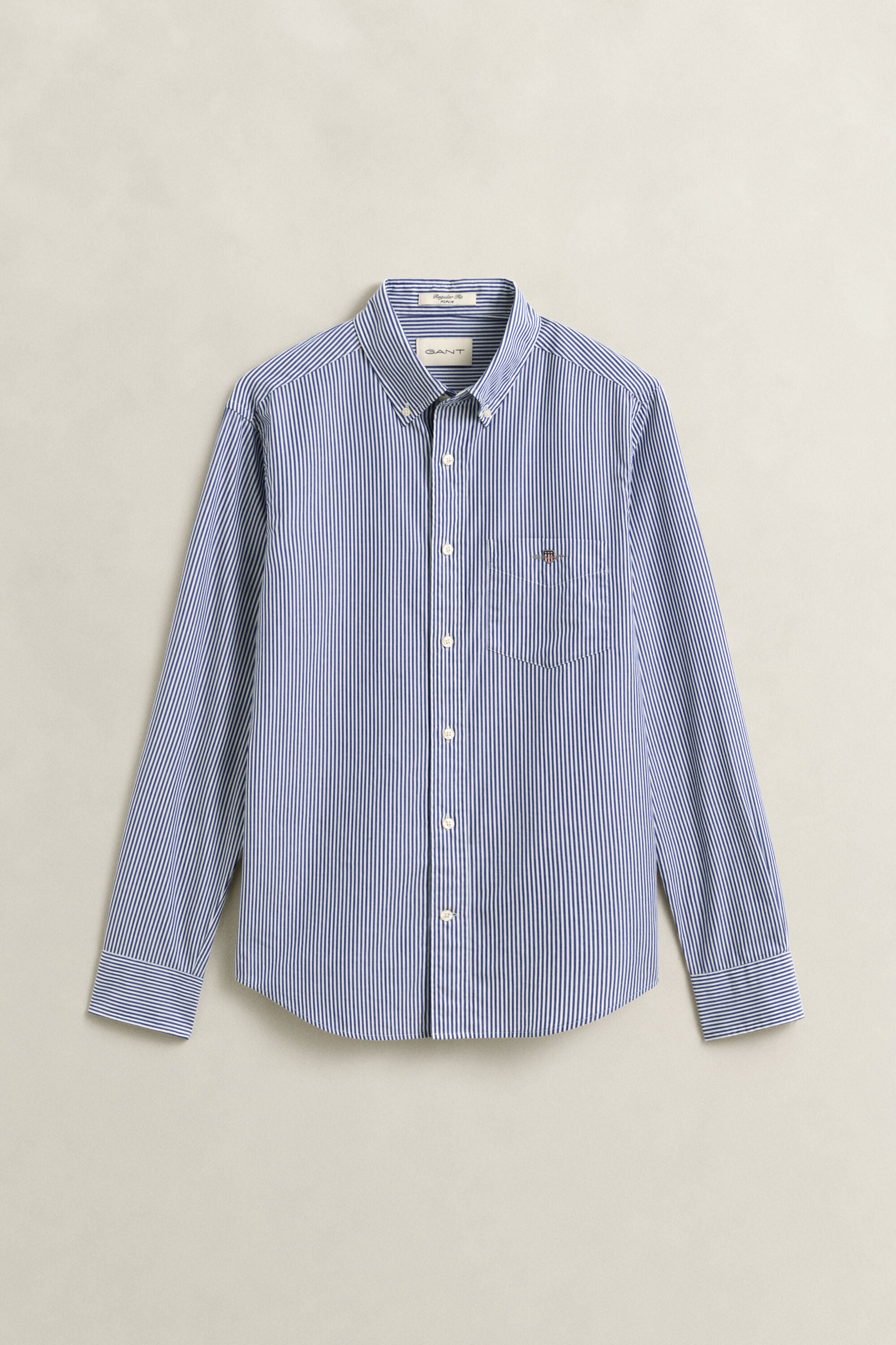 Chemise regular en popeline à rayures classique