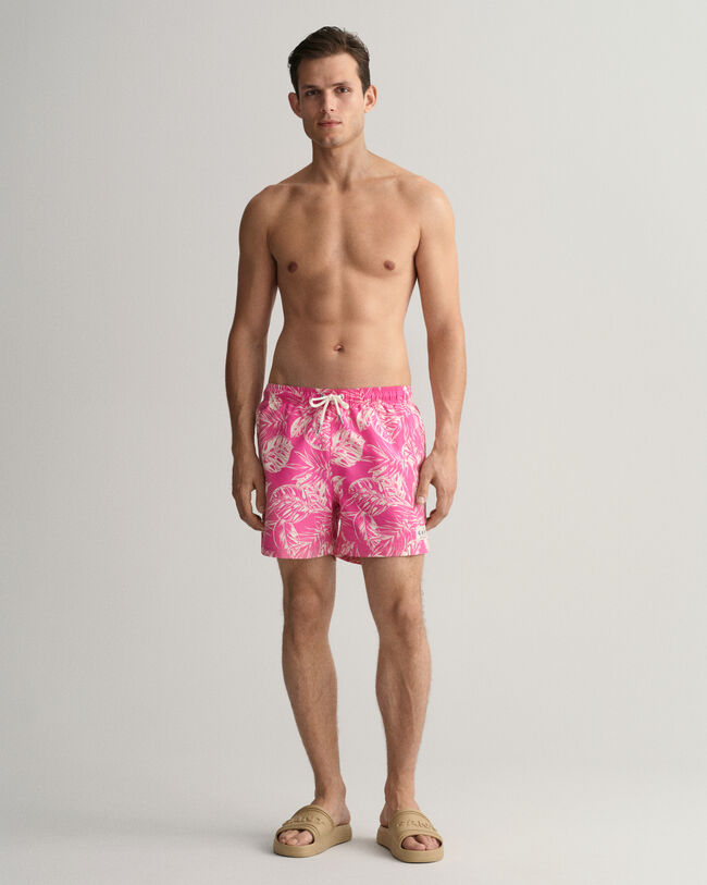 Short de bain classic fit &agrave; imprim&eacute; Tropical Leaves