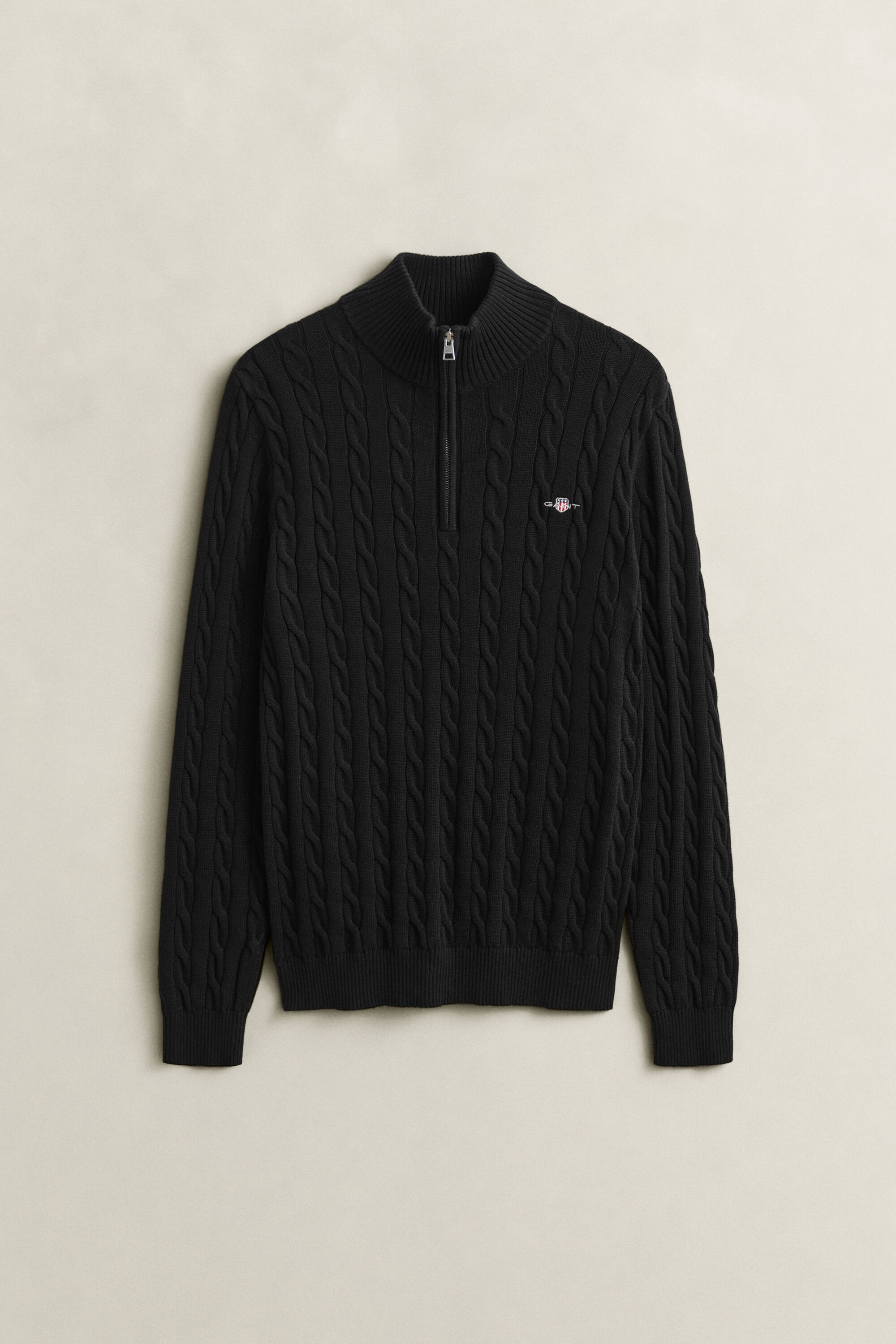 Pull à demi-zip en maille de coton torsadée