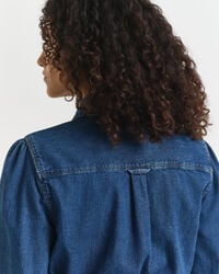 Robe en denim à manches bouffantes