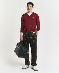 Pull col V en coton classique