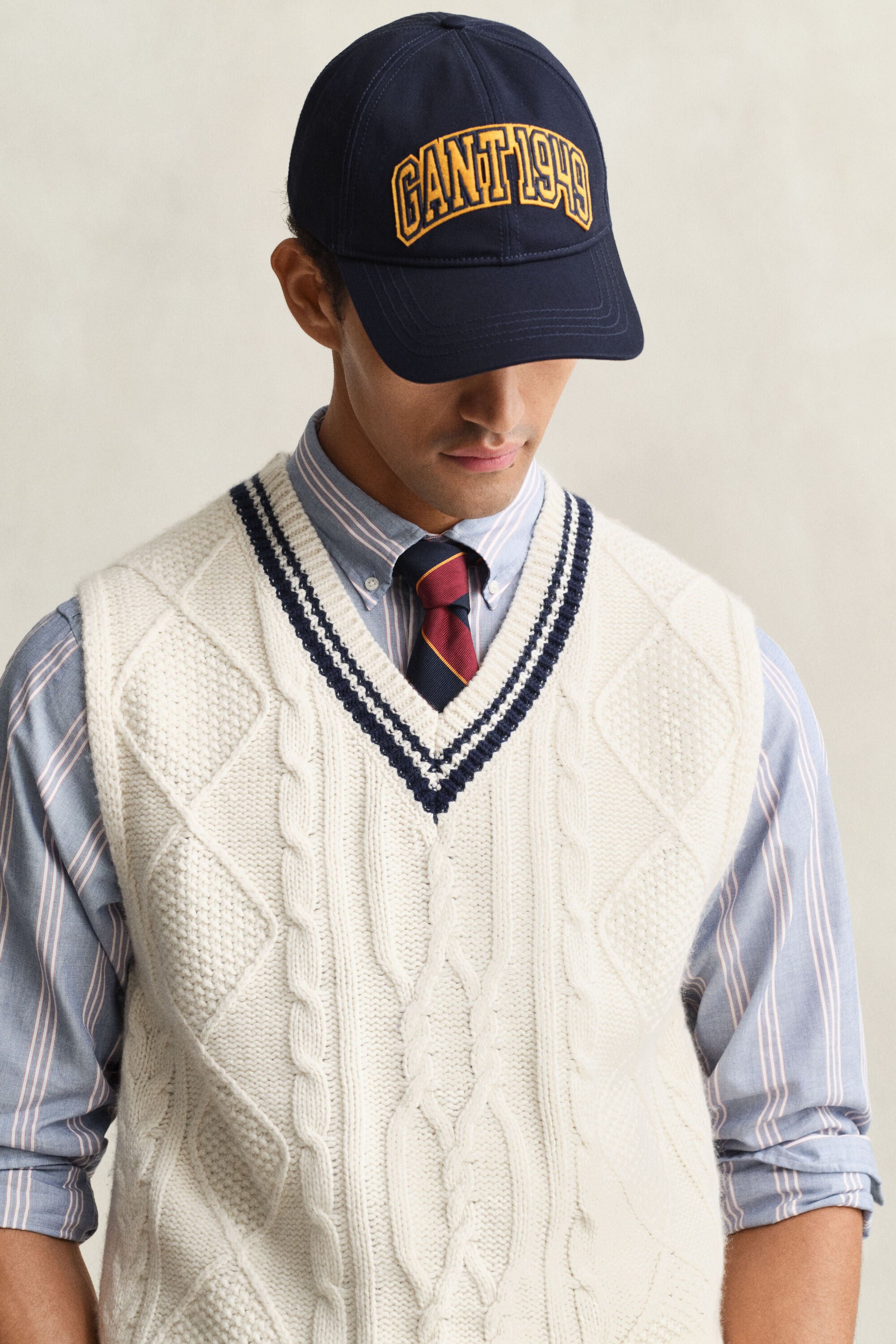 Pull sans manches en maille torsadée