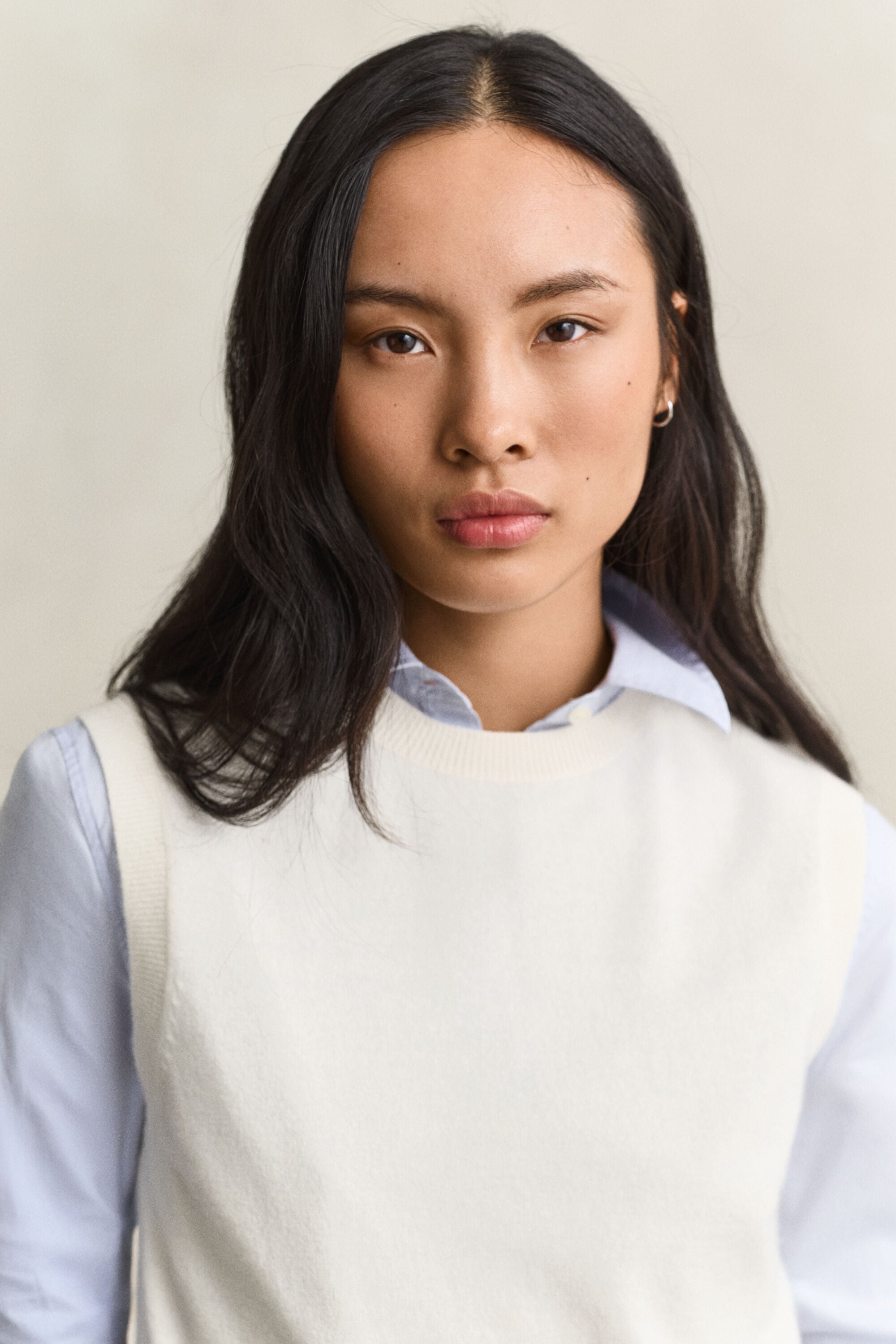 Pull sans manches en laine tricotée