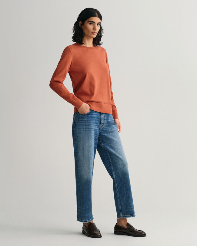 Pull ras du cou en coton l&eacute;ger