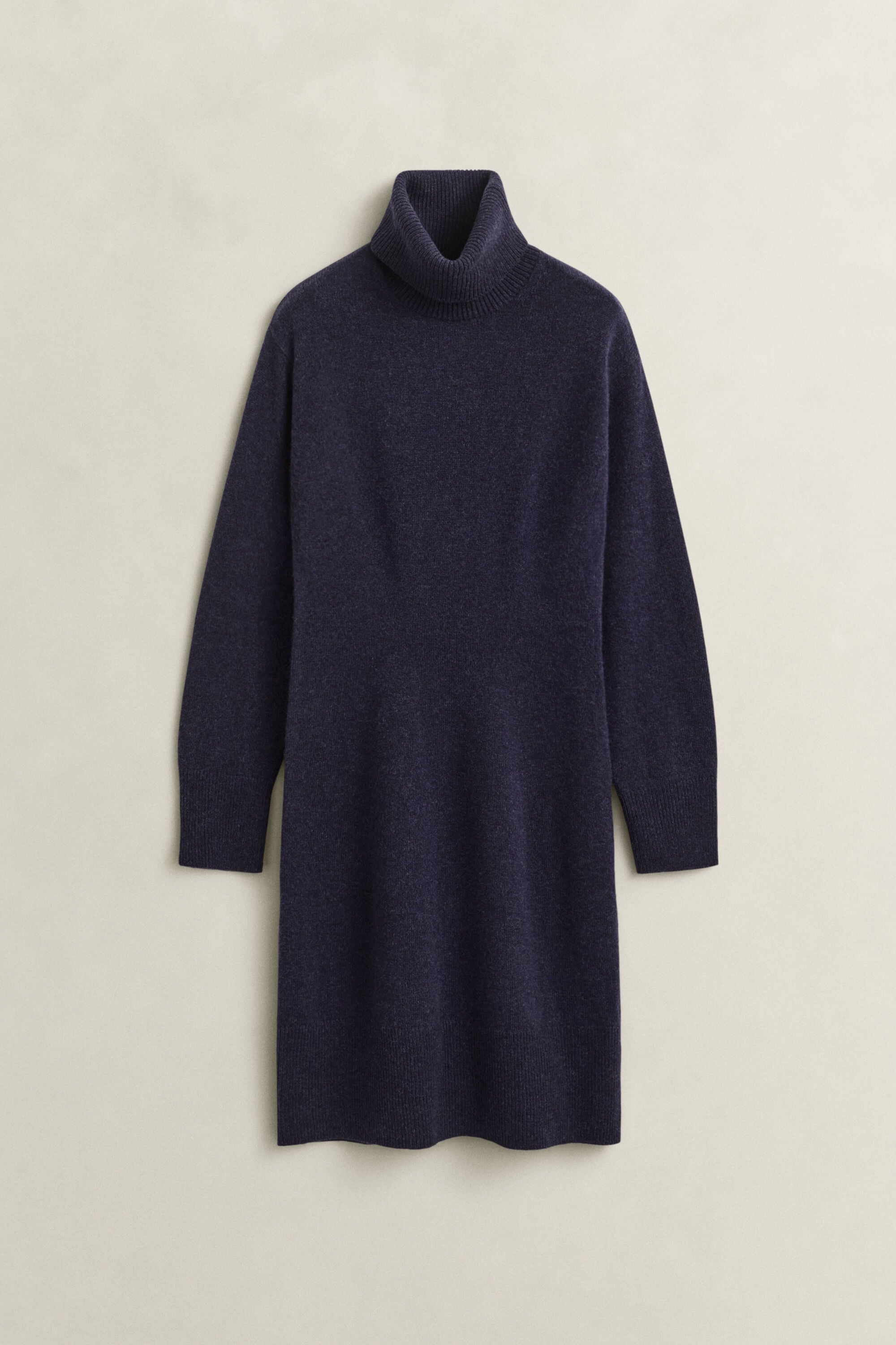 Robe à col roulé en laine et cachemire