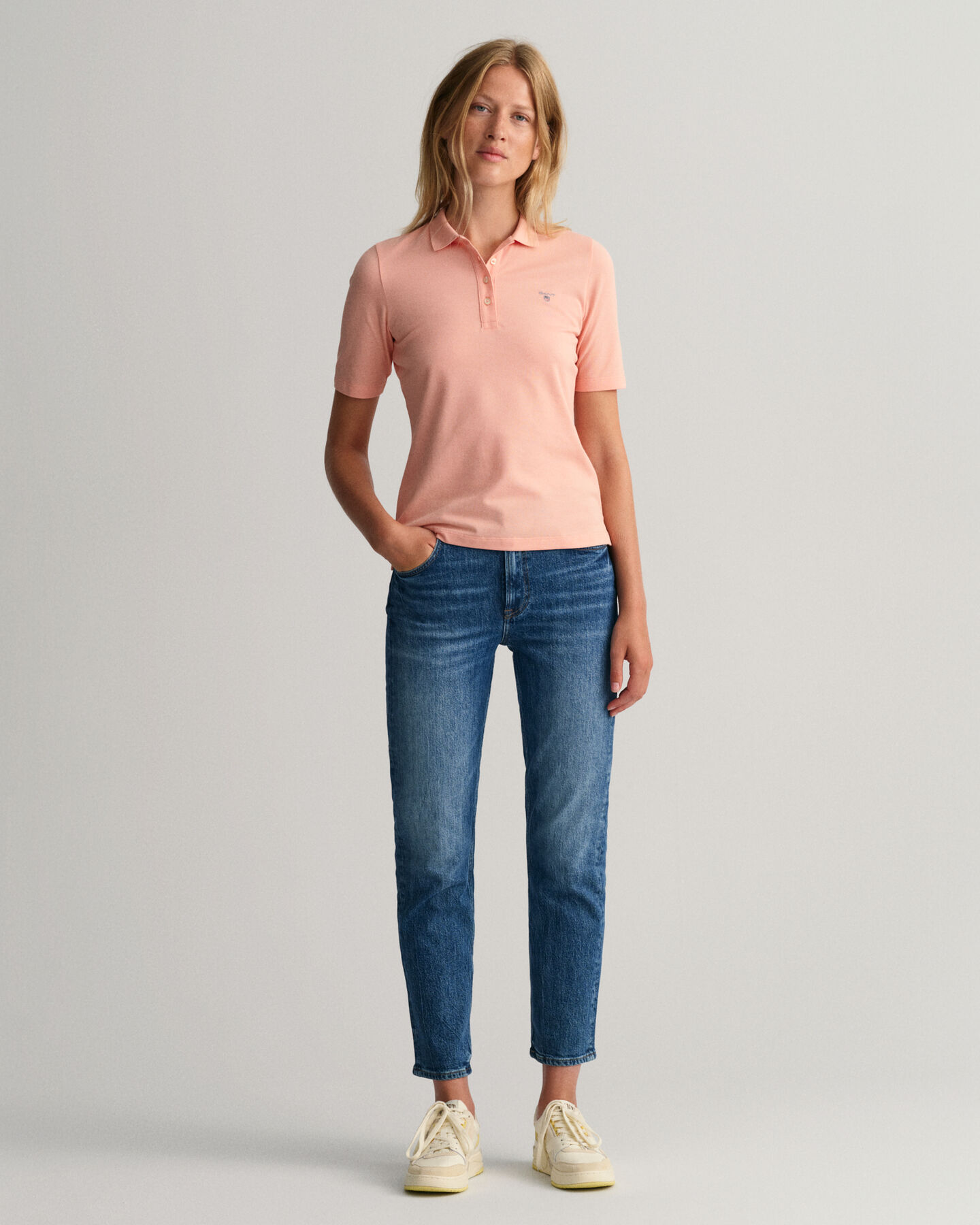 Polo en coton piqu&eacute; &agrave; manches courtes rallong&eacute;es Original