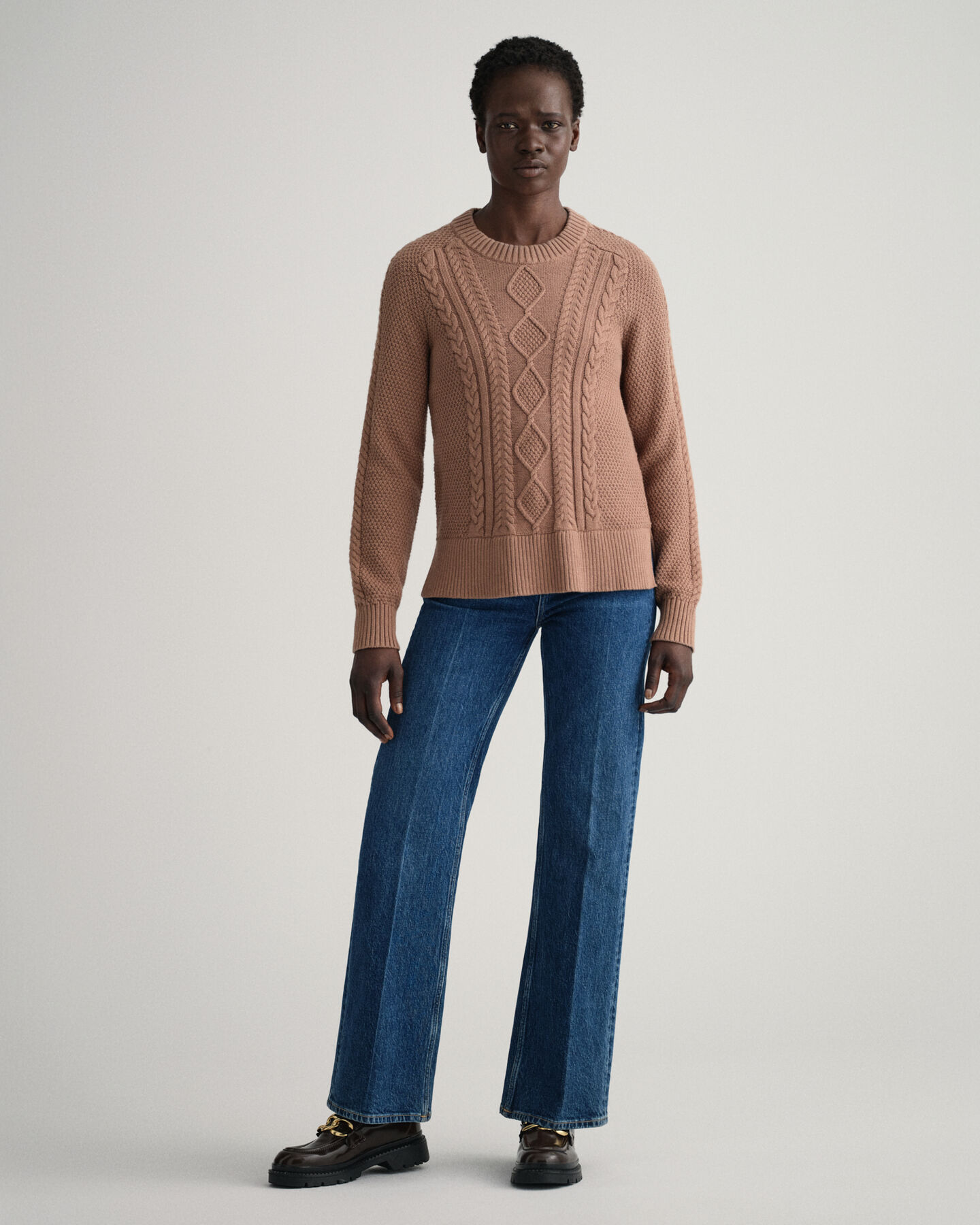 Pull ras du cou &agrave; torsades