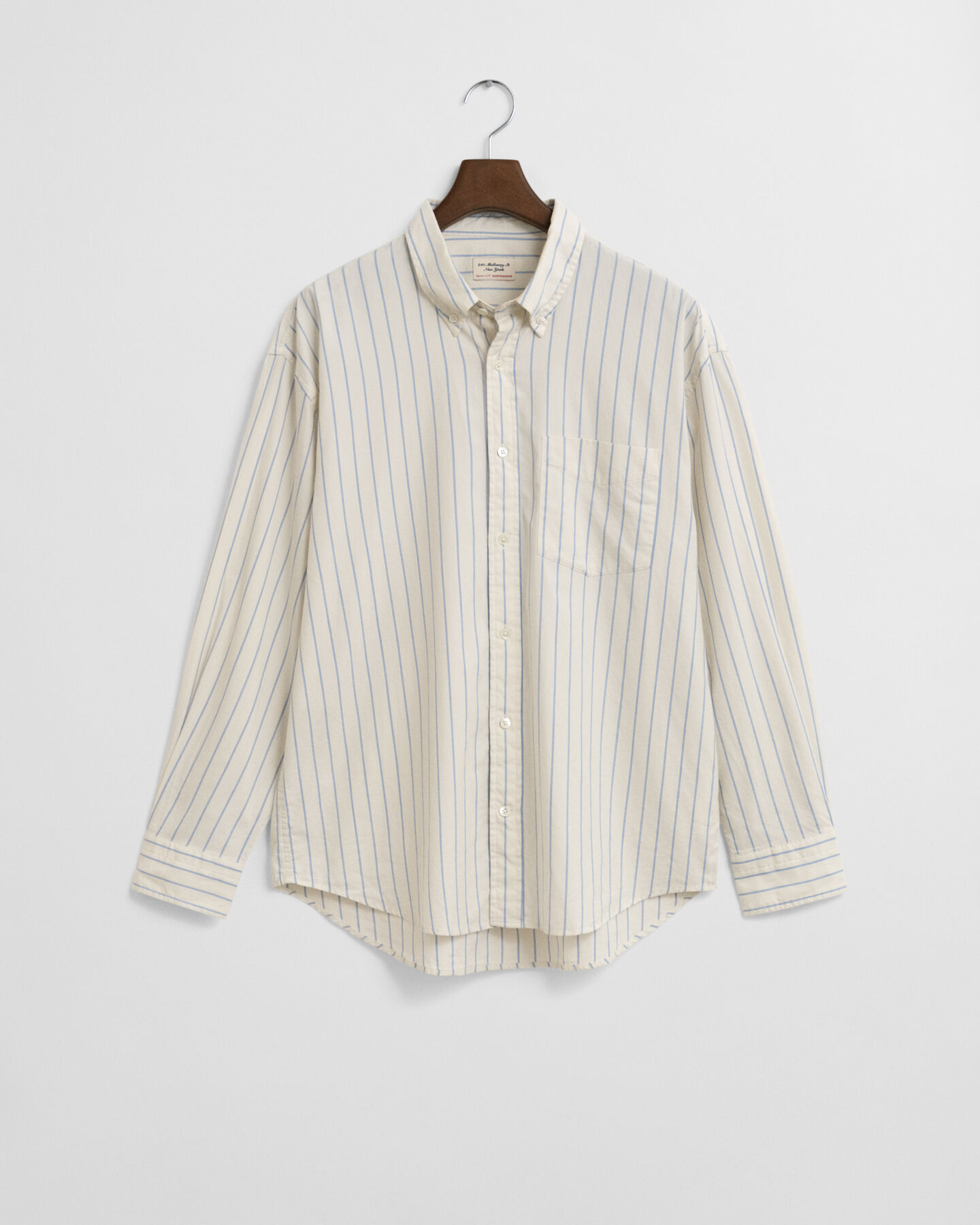Chemise coupe décontractée en coton Oxford Luxury à rayures