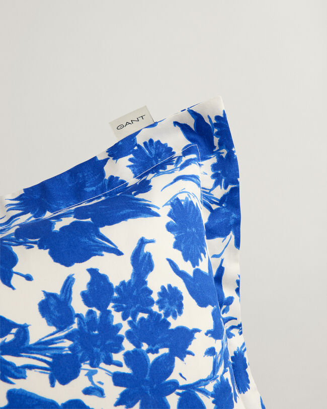 Taie d'oreiller &agrave; fleurs bleues