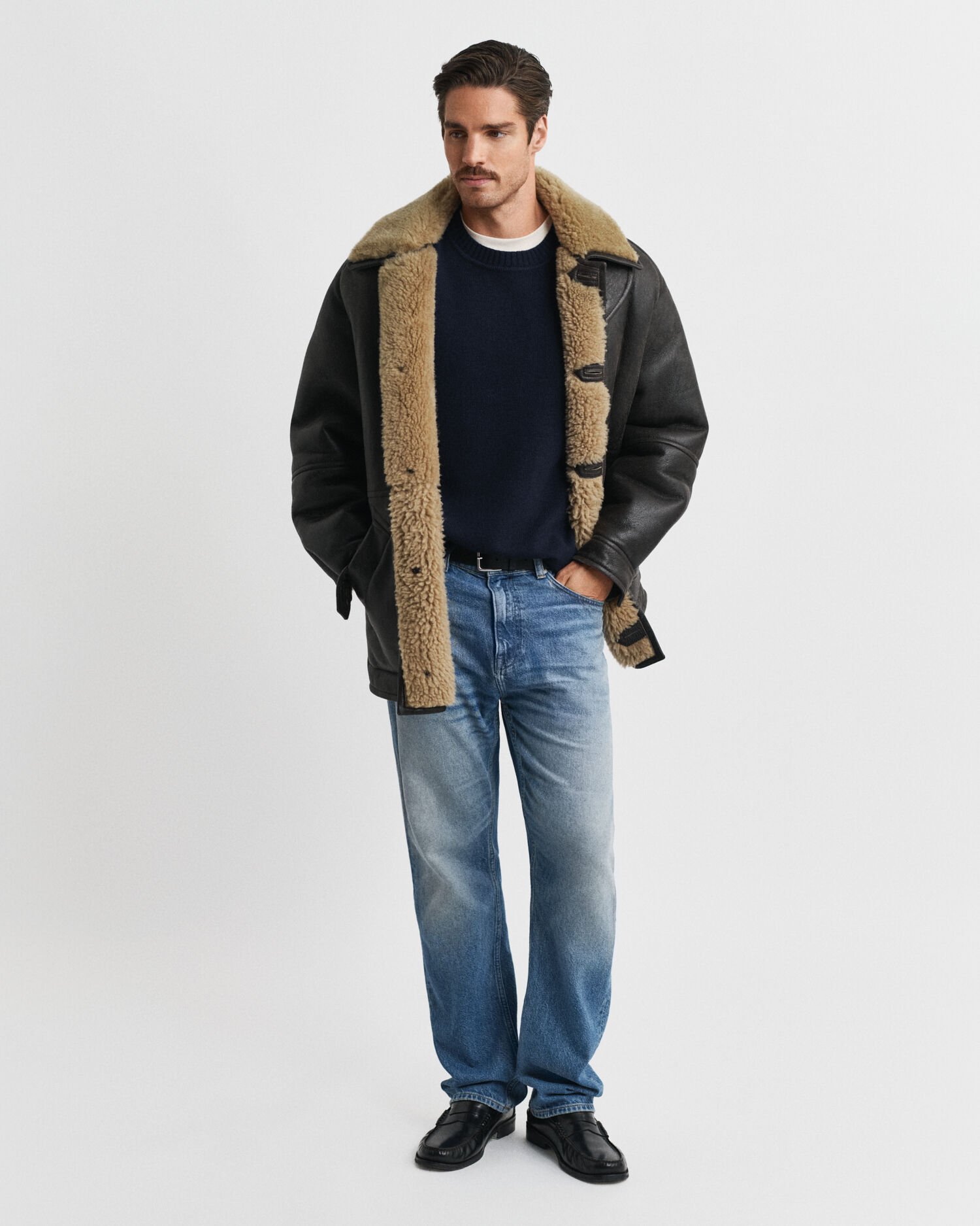 Pull col rond en cachemire mélangé