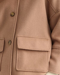 Veste courte en laine m&eacute;lang&eacute;e