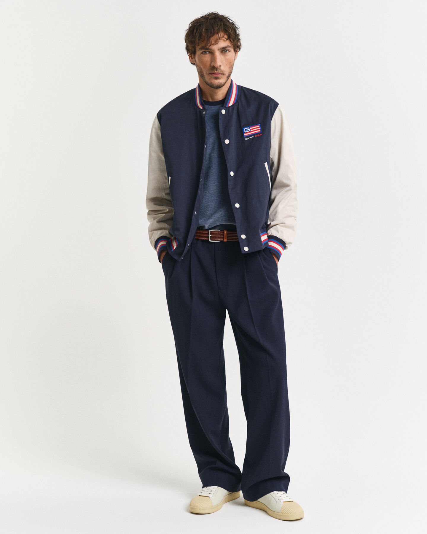 T-shirt en coton Oxford quadricolore