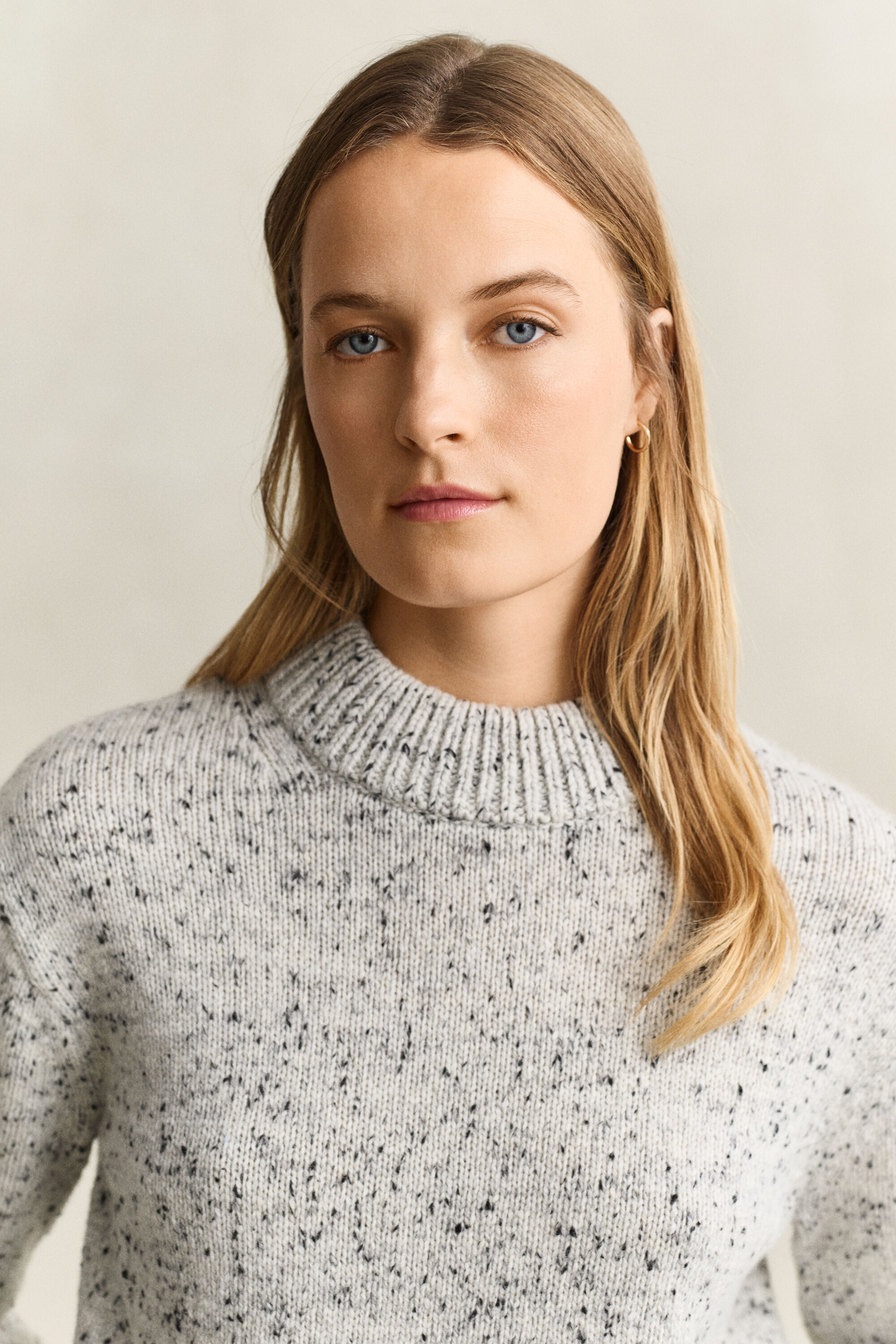 Pull en laine mouchetée mélangée