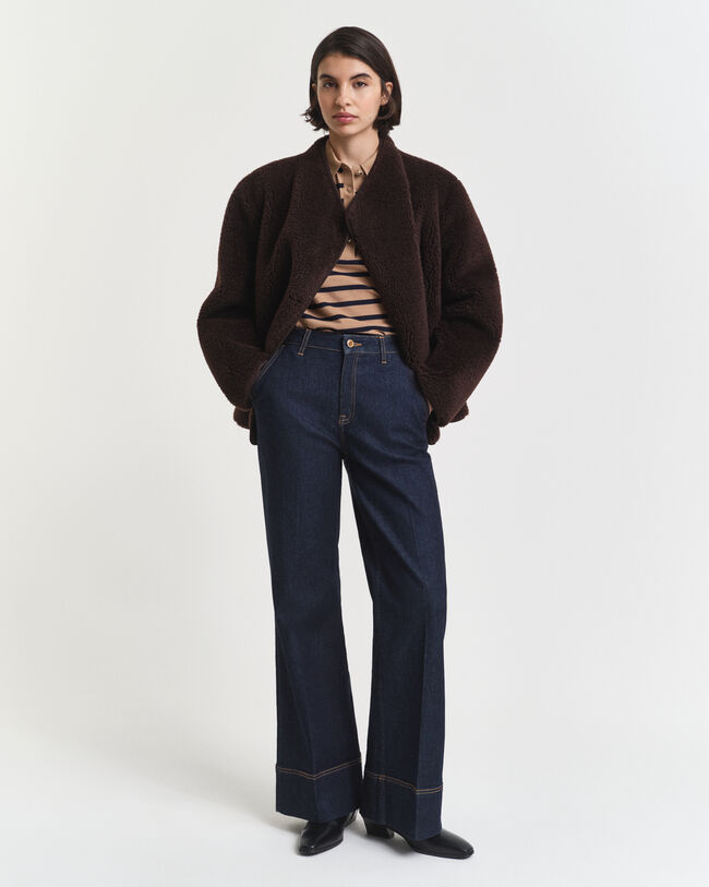 Polo en coton piqué à manches longues Breton Striped