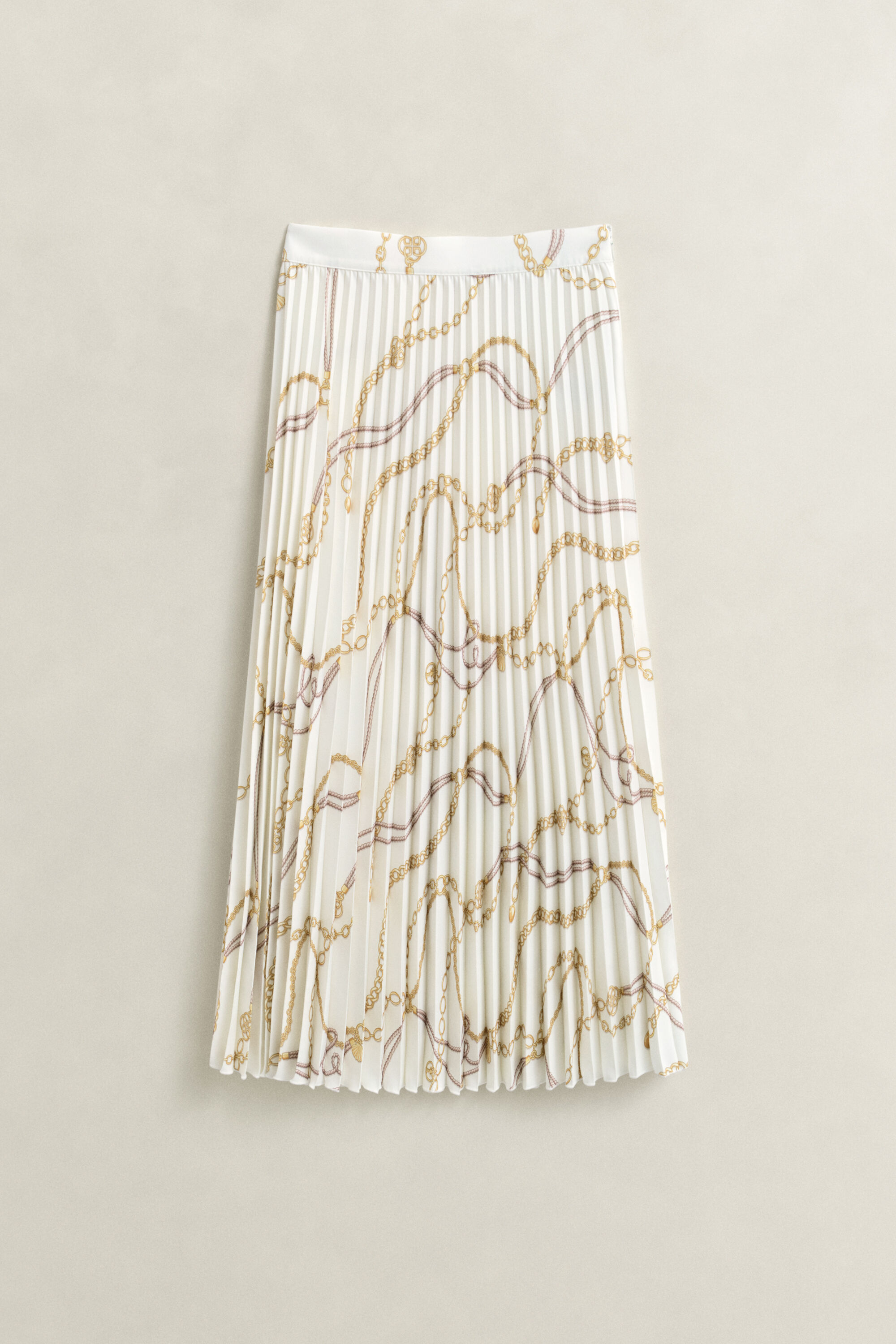 Jupe midi plissée à motif imprimé