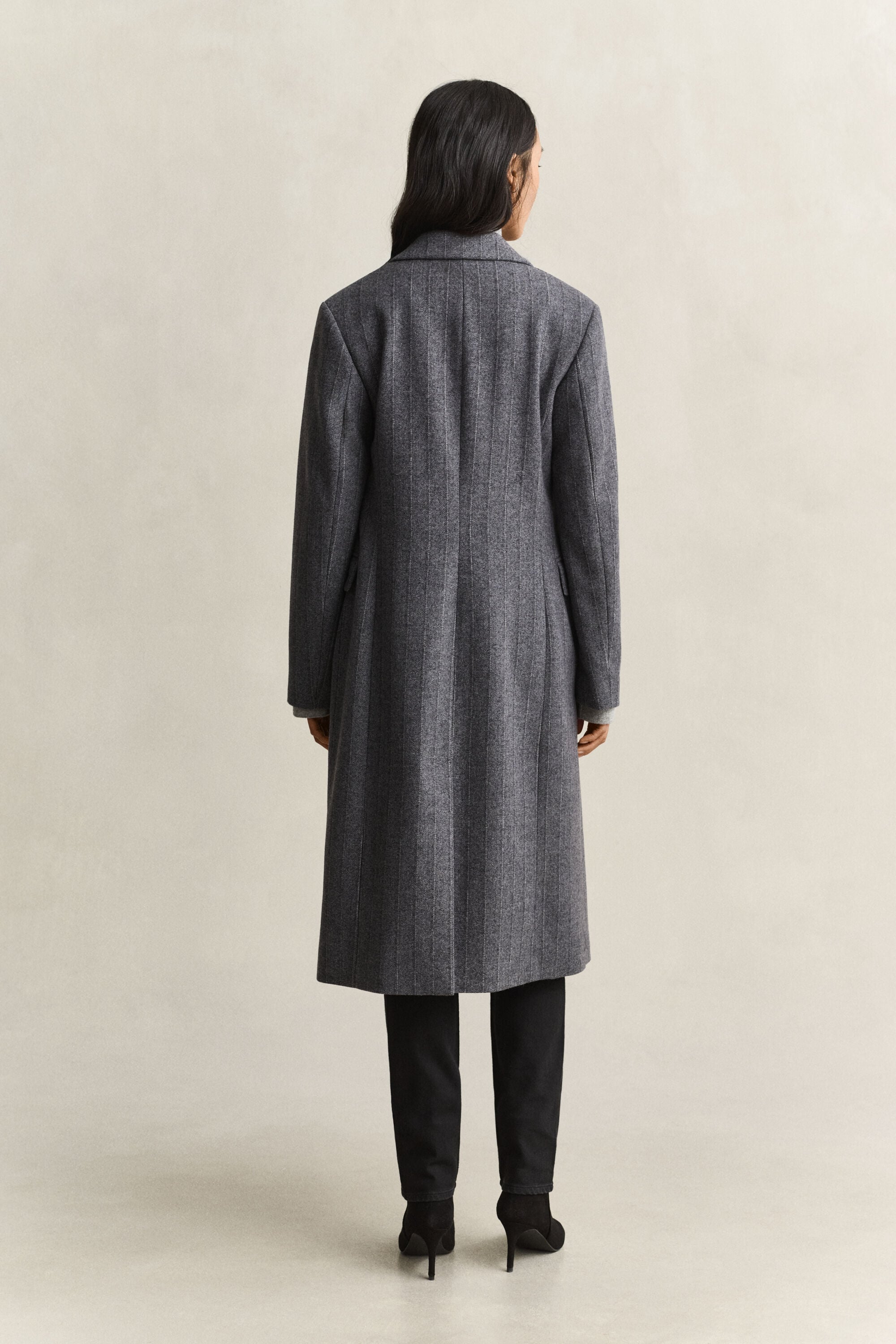 Manteau en laine mélangée à rayures