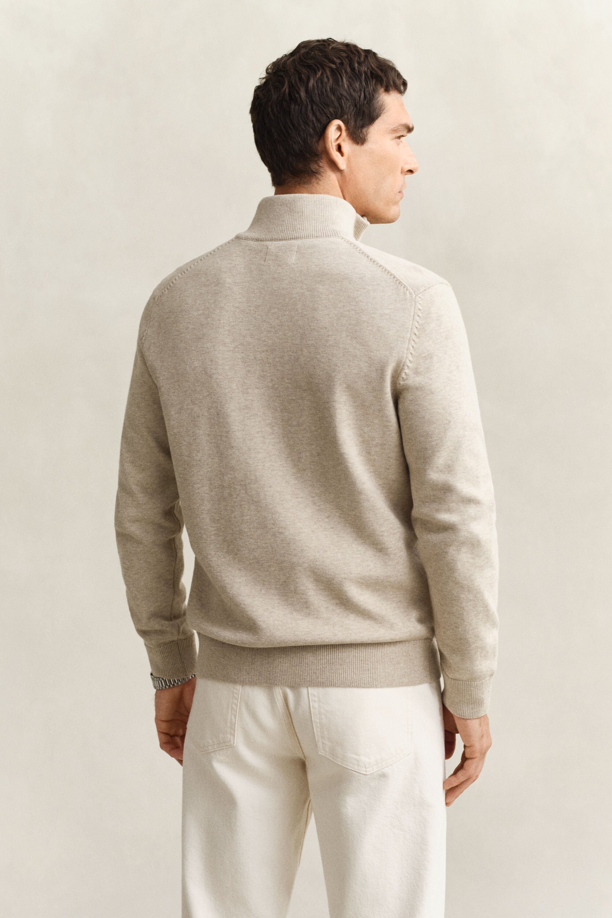 Cardigan zippé en coton décontracté