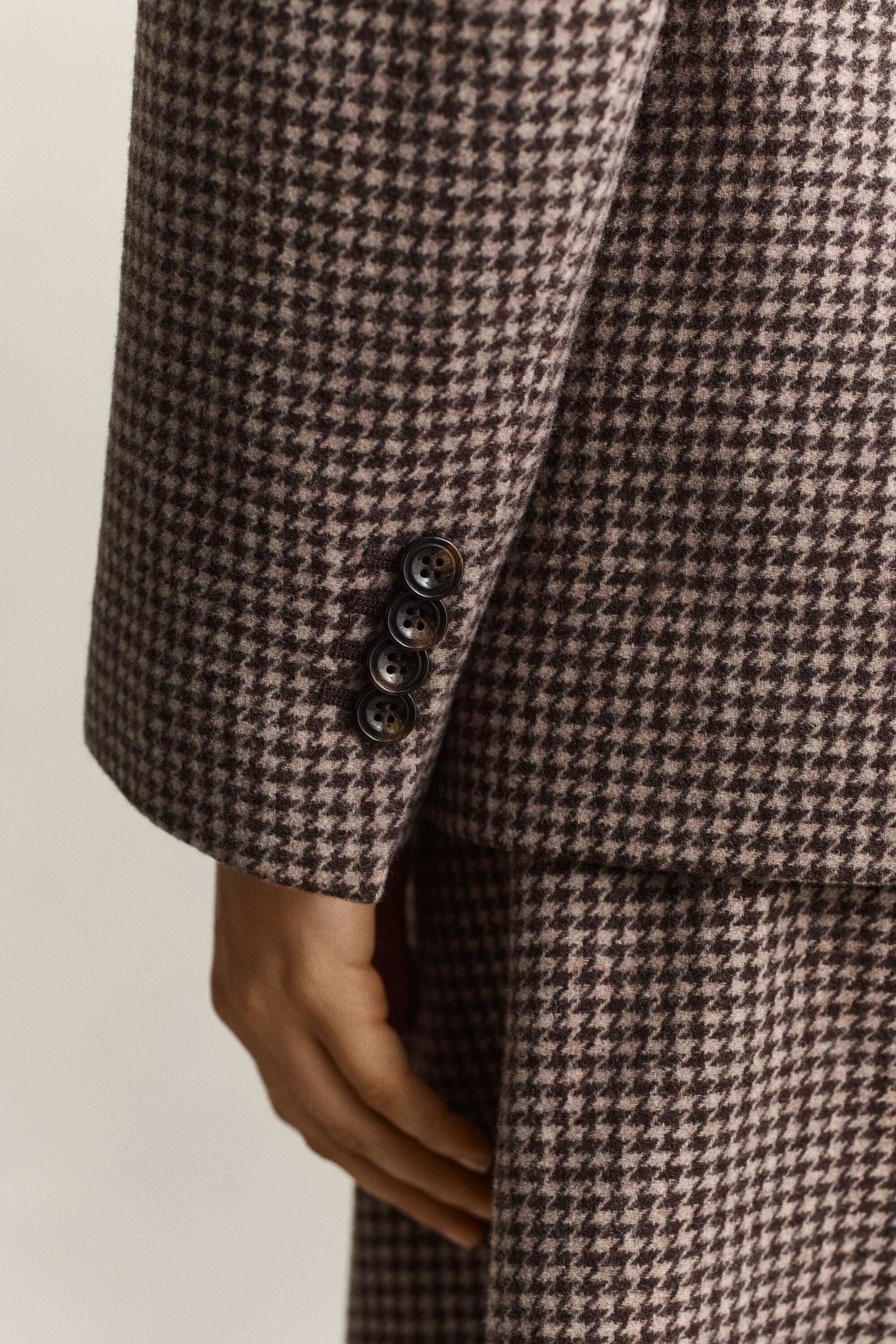 Veste blazer à motif pied-de-poule