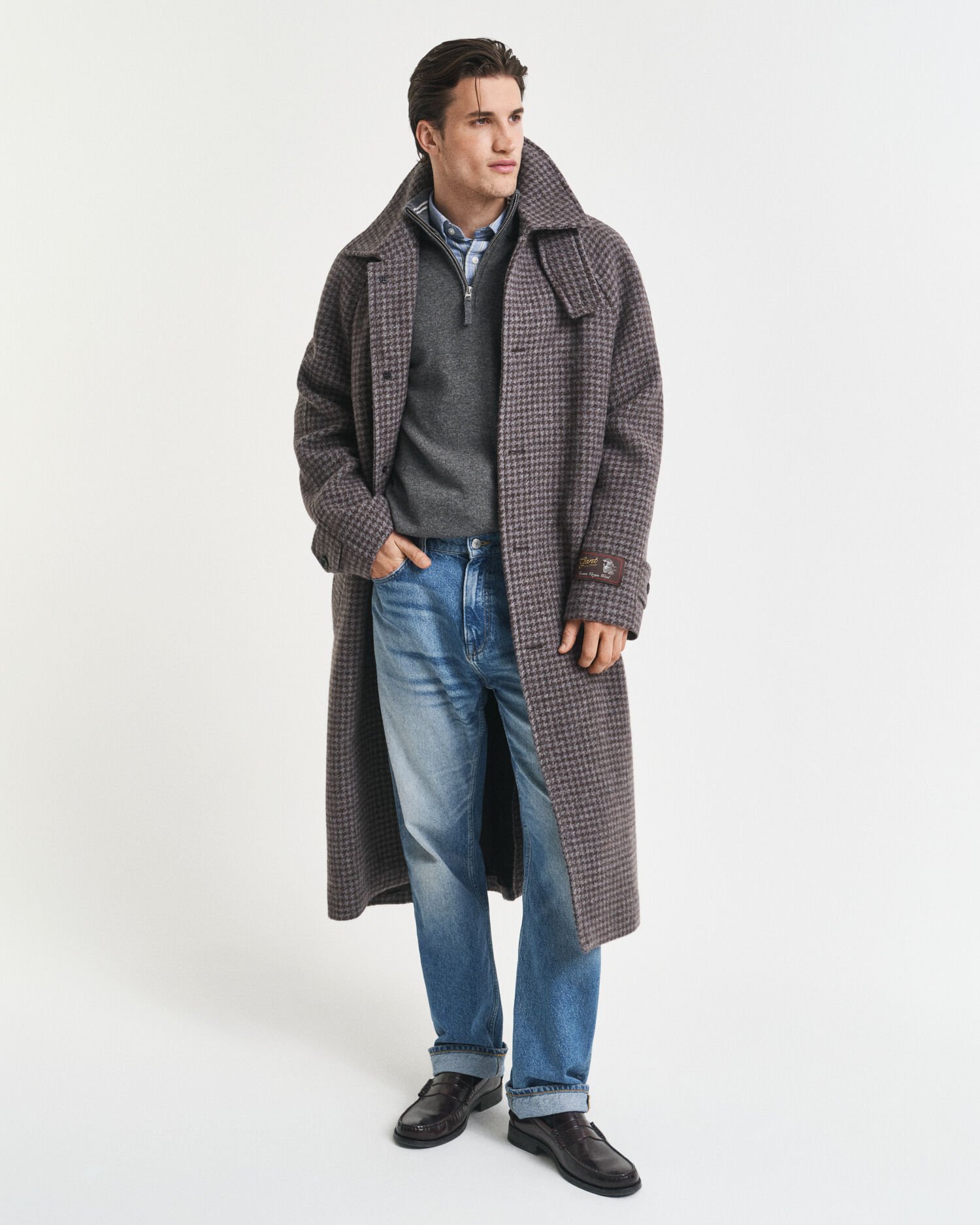 Pull à demi-zip en laine d'agneau ultra-fine