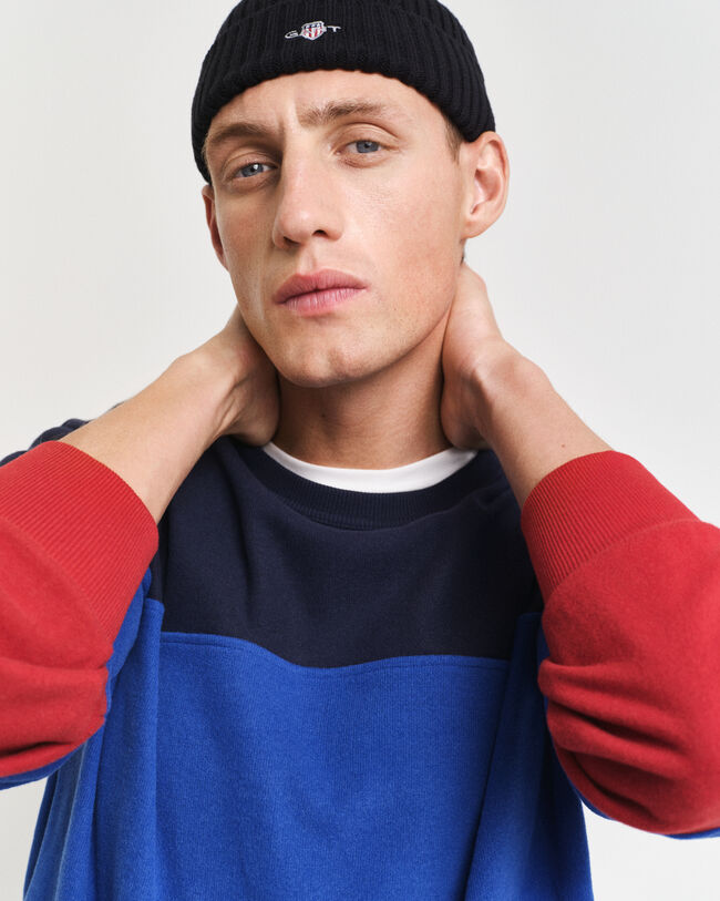 Sweat-shirt ras du cou en colour-block