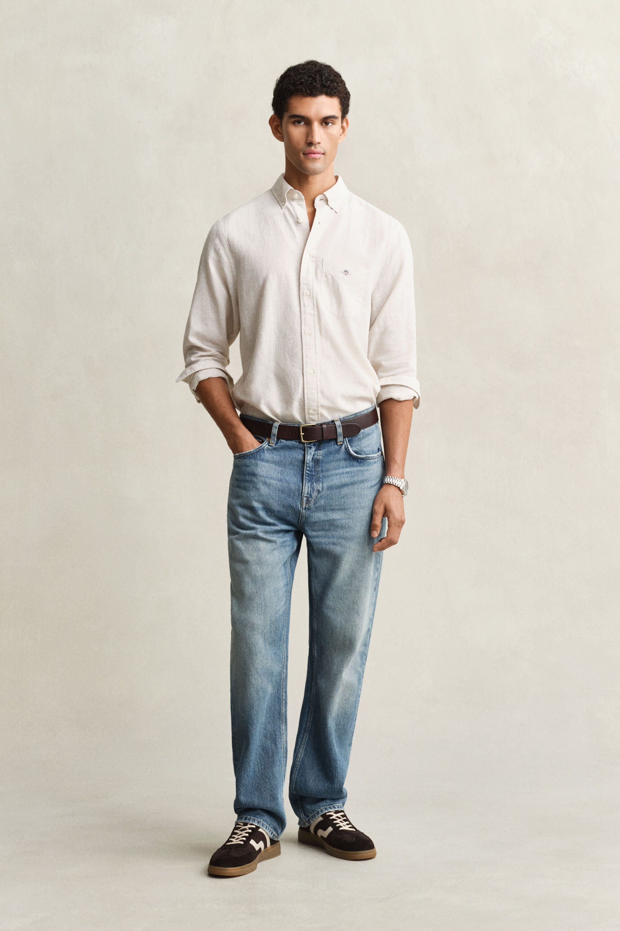 Chemise en lin mélangé