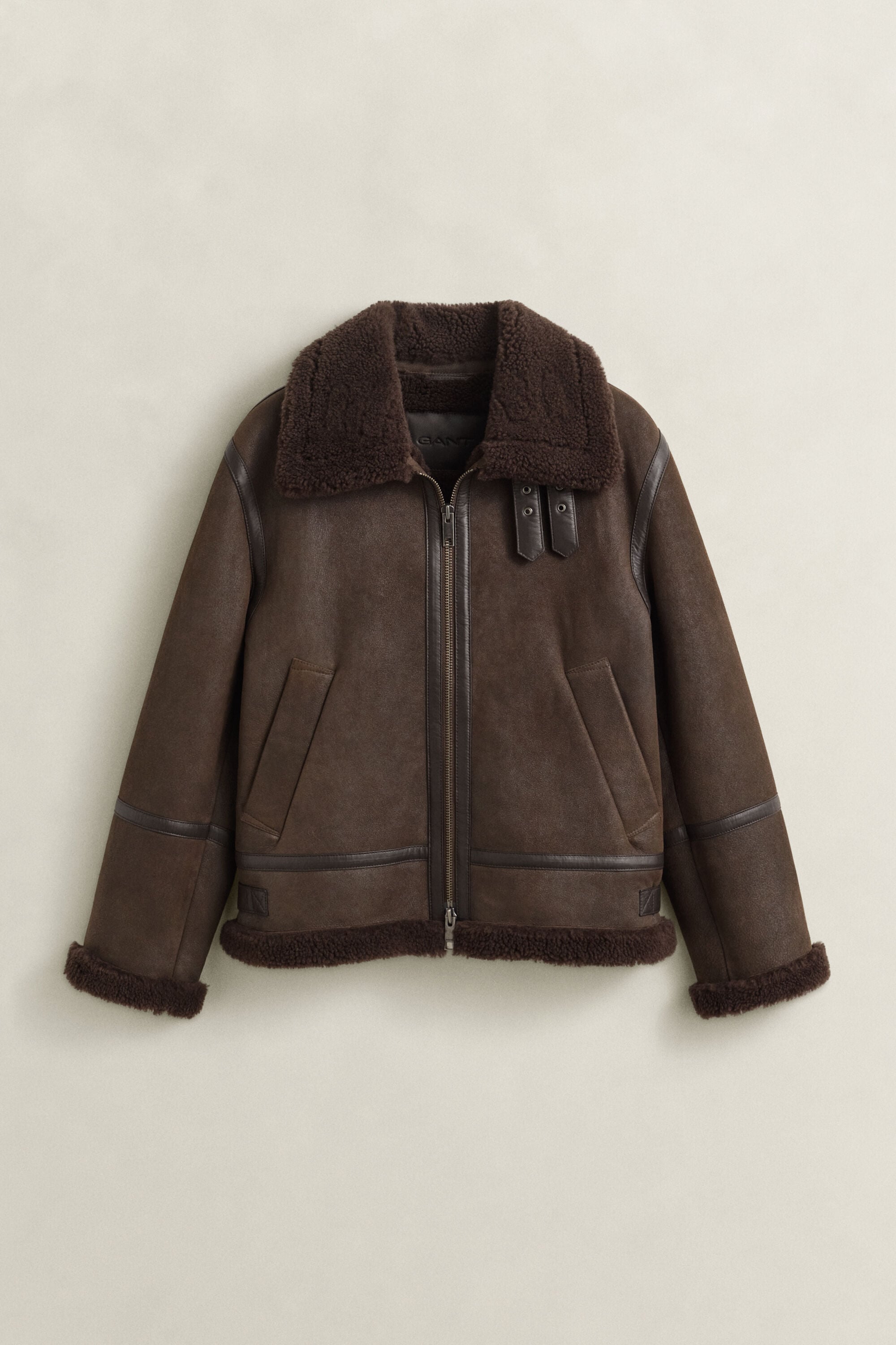 Veste en peau lainée