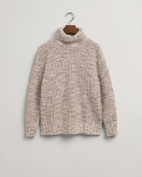 Pull col roul&eacute; multicolore